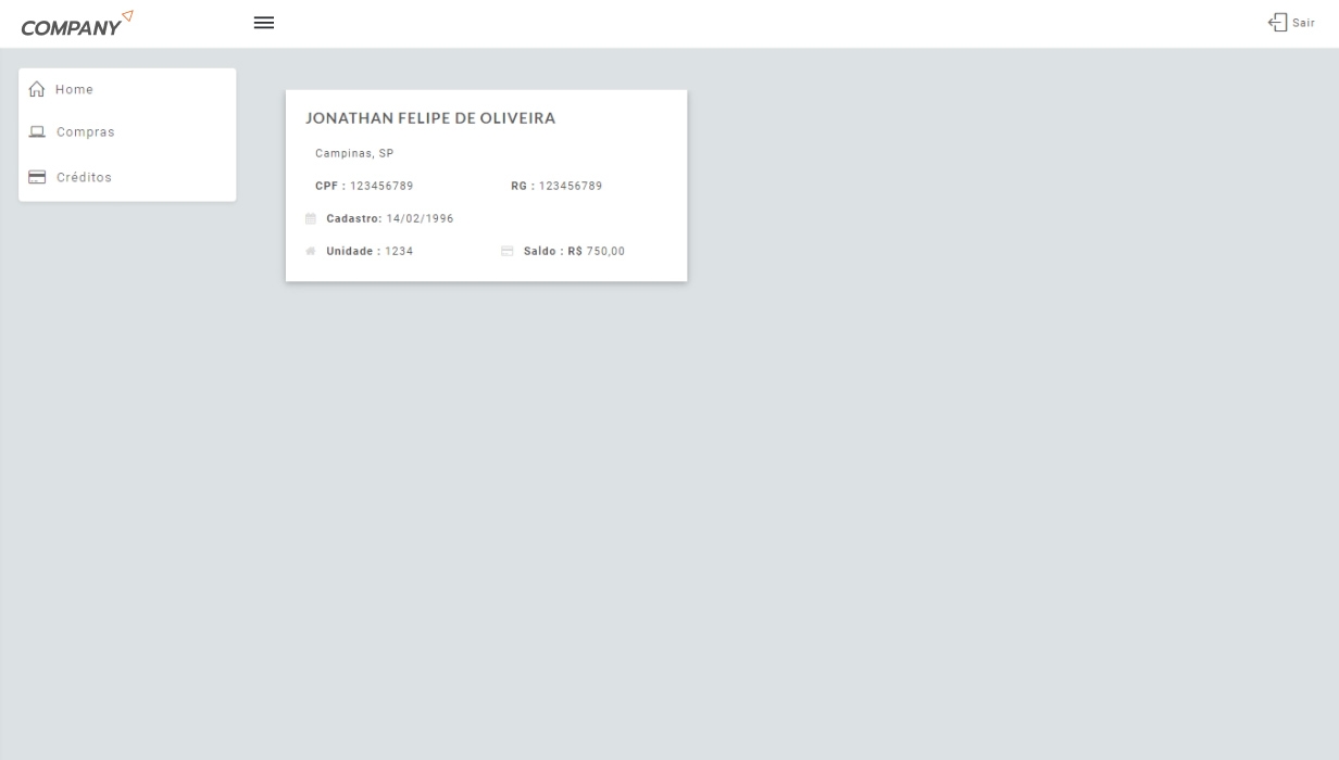 Vale Benefícios old dashboard page