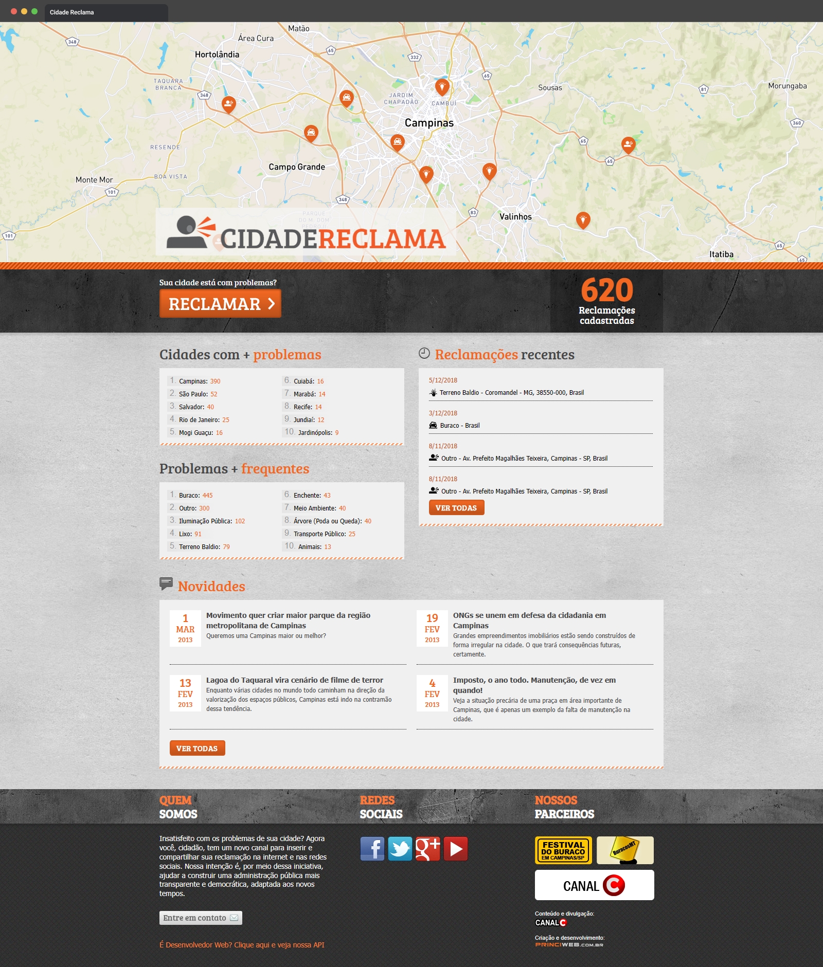 Cidade Reclama home page