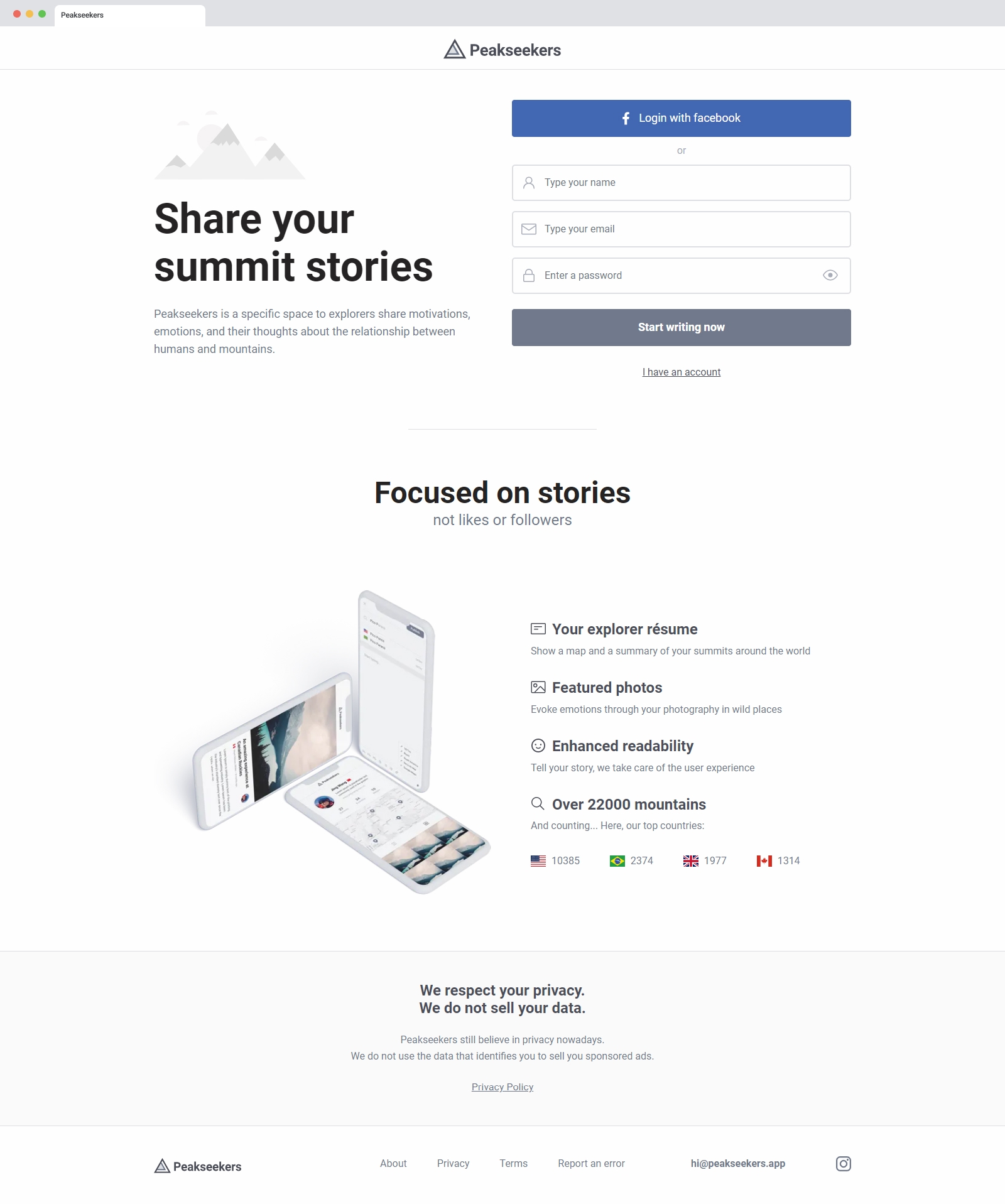 Peakseekers home page